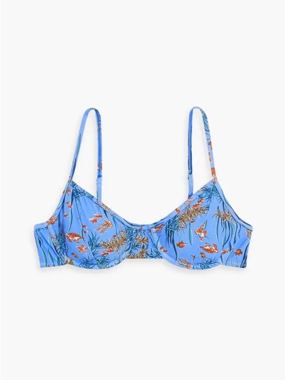 HVN Blue Azure Bikini Top XXL Clasp Back Closure Under The Sea NWT Swim Women’s